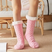 preiswerte la maison chaussettes-Women&#039;s House Socks With Grippers Super Soft Warm Cozy Fuzzy Fleece-Lined Socks Stockings Autumn Winter Ladies Floor Socks