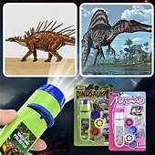 abordables Juguetes novedosos-Linterna de proyección para niños, proyector de luz con bonitos dibujos de dinosaurios, animales, espacio, luz de fotografía nocturna, juguetes divertidos para la hora de dormir y aprender, regalos
