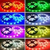 お買い得  WiFi&amp;音楽コントロール-led スマート ストリップ ライト 10 メートル 20 メートル 30 メートル rgb 音楽同期 12v led ストリップ 5050 smd 色を変更する led ライトと bluetooth コントローラ アダプタ寝室ホーム テレビ バックライト diy の装飾