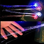 abordables cotillons-Lot de 10 jouets lumineux LED clignotants optiques lumières de cheveux LED clignotant LED jouets lumineux barrettes pour la fête