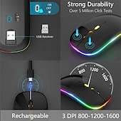 cheap Mice-LED Wireless Mouse Slim Silent Mouse 2.4G Portable Mobile Optical Office Mouse with USB and Type-c Receiver 3 Adjustable DPI Levels for Laptop PC Notebook MacBook