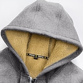 cheap Fleece Sweatshirts-Men&#039;s Zip Hoodie Sweatshirt Sweat Jacket Sherpa Black White Wine Army Green Navy Blue Hooded Solid Color Zipper Cool Basic Casual Winter Clothing Apparel Hoodies Sweatshirts  Long Sleeve