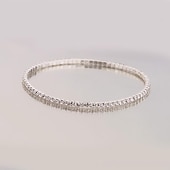 baratos Pulseiras-Pulseira elástica de cristal, conjunto de garras, strass, diamante completo, linha única, pulseira masculina feminina, várias tendências, combinando