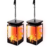 economico Illuminazione vialetto-lanterna di fiamma solare luci di via all&#039;aperto luci del giardino led impermeabile appeso luce 99 led retro luce del giardino 3 modalità di illuminazione luce di paesaggio per cortile balcone via