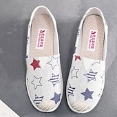 halpa Naisten mokkasiinit ja loaferit-naisten vapaa-ajan kanvas-slip-on kengät – söpö kissaprintti, kevyet litteät loaferit päivittäiseen käyttöön ja matkoille