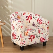 cheap Armchair Cover &amp; Armless Chair Cover-Floral Printed Club Chair Barrel Chair Slipcover Stretch Armchair Covers 1-Piece Club Tub Chair Covers Sofa Cover Couch Furniture Protector Cover  Spandex Couch Covers for Living Room