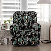 cheap Recliner Chair Cover-Recliner Covers Slipcovers Super Stretch Floral Printed Sofa Couch Cover Non Slip 1 Seater Lazy Boy Chair Covers Furniture Protector with Side Pocket for Living Room