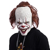 Недорогие Аксессуары-Люминесцентная маска Стивена Кинга it Pennywise Horror, клоун, Джокер, маска, клоунская маска, фестиваль, косплей, костюм, реквизит (7,8 &quot;* 9,8&quot; * 9,8 &quot;) для Хэллоуина