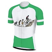 Χαμηλού Κόστους Ανδρικές φανέλες-Ανδρικά Φανέλα ποδηλασίας Με Μοτίβο Αστείος Εξέλιξη Κοντομάνικο Ποδήλατο Αθλητική μπλούζα Μπολύζες με 3 πίσω τσέπες Ποδηλασία Βουνού Ποδηλασία Δρόμου