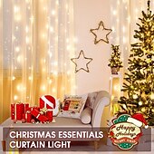 cheap USB String Lights-LED  Curtain String Lights 3x3M-300 LED 8 Modes USB with Remote 9 Colors for Home Room Bedroom Wedding Party Christmas Window Wall DecorationsRoom Decor