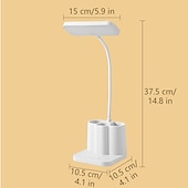 お買い得  デスクランプ-デスクランプ ペンホルダー付きフレキシブルスタディランプ タッチ付きLEDデスクランプ 調光可能なLEDスタンド デスクランプ 読書灯 クリエイティブなスマート学生寮 机の目の保護ランプ ベッドサイドの読書LEDペンダウンランプ