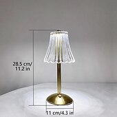 baratos Candeeiros de mesa-candeeiro de mesa de cristal estilo nórdico saia modelagem decoração do quarto atmosfera criativa, lâmpada noturna, recarregável, escurecimento de três engrenagens, fonte de alimentação usb