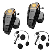 voordelige Motorhelm headsets-Motorhelm bluetooth headset full duplex intercom speaker fm radio motor communicatie systeem handsfree waterdichte hoofdtelefoon 1000m