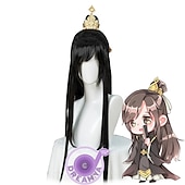 economico Parrucche Anime-parrucca cosplay mo dao zu shi solo maestro della coltivazione demoniaca lan wangji wei wuxian parrucche sintetiche lunghe nere di halloween