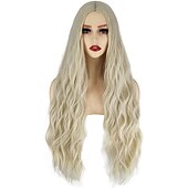 economico Parrucche dei personaggi dei film-Parrucca Sarah Sanderson Hocus Pocus 2 parrucche lunghe bionde per donne parrucca onde medie accessorio da strega per feste e Halloween