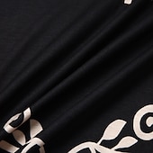 olcso Boho ruhák-Női Mini Ruha Kényelmes Ruha Félformális Ruha Kicsi Ruha Napernyő Divat Klasszikus Ráncolt Ujjú Nyaralás Napi Ünnep Normál Fit Állatos Mintás 3/4 Hosszú Ujj V Nyak Fekete Nyár