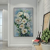 preiswerte Blumen-/Botanische Gemälde-Handgefertigtes Ölgemälde auf Leinwand, Wandkunst, Dekoration, moderne Blumen für Wohnkultur, gerollt, rahmenlos, ungedehnt