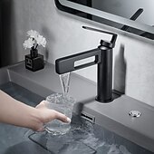 abordables Classiques-Robinet de lavabo de salle de bain, robinet de salle de bain noir, robinets de bain en forme de pistolet à un trou en laiton (noir/gris/chrome/doré)