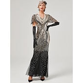 billiga Klänningar-Glada 20-talet 1920-talet Cocktail klänning Flapper-klänning Klänningar Maskerad Den store Gatsby charleston Bröllopsgäst Paljetter Vanligt Dam Karnival Maskerad Karnival Bröllop Bröllopsgäst Vuxna