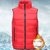 economico Capispalla active da uomo-Per uomo Gilet da escursionismo imbottito Piumino trapuntato Senza maniche Soprabiti Trench Superiore Esterno Tenere al caldo Antivento Traspirante Asciugatura rapida Inverno Cotone Nylon Kong Lan