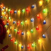 Недорогие Питание от батареек-красный фонарь струнные огни 6м 40светодиод с новым годом декор китайский узел огни струнные свадебные украшения китайский весенний фестиваль декор