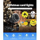 cheap Christmas Gift Lights-Christmas Projector Waterproof Remote Control 16 Patterns High-definition Projection Effects Indoor and Outdoor Festival Garden Decorative Lights Low Voltage Safety