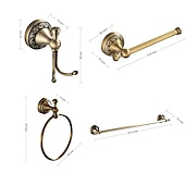 cheap Towel Bars-Golden Brushed Brass Towel Holder Bathroom Accessory Towel Ring/Toilet Paper Holder/Robe Hook Antique Brass Bathroom Single Rod Wall Mounted Carved Design