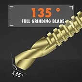 cheap Drill Bit Set-6pcs Electric Drill Bits Titanium Coated HSS Drill Saw Bits For Metal Milling Cutters For Wood Slotting 3/4/5/6/6.5/8mm