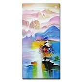abordables Peintures paysages-Mintura main bateau paysage peintures à l&#039;huile sur toile mur art décoration moderne abstrait image pour la décoration intérieure roulé sans cadre non étiré peinture