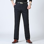 Herre Dressbukser Bukser Lomme Rett ben عادي Komfort Pustende Full lengde Bryllup Avslappet Daglig 100 % bomull Sport Stilfull Militærgrønn Svart Høy Midje Uelastisk billige Slank-Herre Dressbukser Bukser Lomme Rett ben عادي Komfort Pustende Full lengde Bryllup Avslappet Daglig 100 % bomull Sport Stilfull Militærgrønn Svart Høy Midje Uelastisk