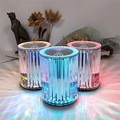 cheap Table Lamps-Crystal Table Lamp Rechargeable RGB With Remote Control 16 Color Changing For Bar Table Lamp Restaurant Decorative Night Lamp Home Lighting