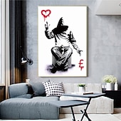 cheap Street Art-Handmade Hand Painted Oil Painting Wall Street Art Modern Abstract Bansky Painting Home Decoration Decor Rolled Canvas No Frame Unstretched