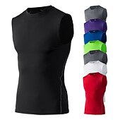 abordables Maillots Hombre-Hombre Camiseta sin mangas de gimnasio Camiseta sin Mangas de Compresión Sin Mangas Capa base Deportivo Otoño Poliéster Elastán Secado rápido Reductor del Sudor Entrenamiento de gimnasio Baloncesto
