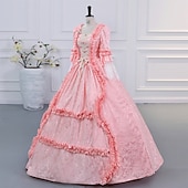 cheap Dresses-Princess Shakespeare Plus Size Gothic Rococo Vintage Inspired Medieval Party Costume Masquerade Women&#039;s Costume Vintage Cosplay Wedding Party 3/4-Length Sleeve Ball Gown Christmas