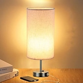 baratos candeeiro de mesa e chão-Lâmpadas de cabeceira com porta de carregamento usb sensor de toque para quarto sala de leitura proteção para os olhos moderno contemporâneo estilo nórdico