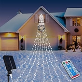 baratos Luzes de cordas de férias-Luzes de Corda de Árvore de Natal Solar 350 LED com 8 Modos e Temporizador Luzes Estrelas Exteriores à Prova d&#039;Água para Decoração de Janela de Natal Jardim Casamento Decoração de Férias