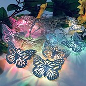 رخيصةأون يعمل بالبطاريات-سلسلة أضواء led على شكل فراشة تعمل بالبطارية 3m-20led 1.5m-10led فنون الحديد الكريسماس عطلة حديقة المنزل الديكور أضواء معلقة