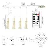 economico Striscie luci USB-luci di stringa di fuochi d&#039;artificio 480 led luci di natale per esterni impermeabile telecomando alimentato tramite usb vacanze in giardino matrimonio festa di natale decorazione della casa