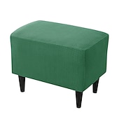 abordables Funda para otomana-Funda elástica para otomana plegable color burdeos, protector de muebles, funda rectangular suave con base elástica, funda para otomana