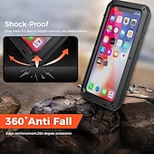 Χαμηλού Κόστους iPhone Θήκες-Θήκη Υψηλής Αντοχής Αντιχτυπητική Μεταλλική για iPhone με Θωρακισμένο Γυαλί για iPhone 15 Pro Max Plus 14 13 12 11 Pro Max Mini X XR XS Max 8 7 Plus – Πλήρης Σώματος Ράγιστη Προστατευτική Θέση