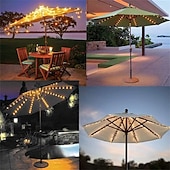 ieftine Acumulatoare-lumini pentru umbrelă de terasă în aer liber 104 led-uri 16 culori 4 moduri de iluminat umbrelă fără fir cu baterie telecomandă lumini de stâlp de exterior impermeabile pentru umbrele de terasă