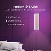 abordables lámpara de mesa y de piso-lámpara de pie led para sala de estar dormitorio lámpara de pie inteligente con alexa aplicación asistente de google control remoto lámpara de pie moderna alta con pantalla de lino bombilla de 16