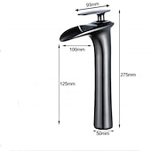cheap Bathroom Sink Faucets-Waterfall Bathroom Sink Mixer Faucet Tall, Mono Wash Basin Single Handle Taps Deck Mounted, Washroom with Hot and Cold Hose Monobloc Vessel Water Brass Tap