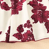 preiswerte Casual Kleider-Mädchen Kleid Blumen Langarm Formal Party Aktiv Modisch Polyester A Linie Kleid Herbst Winter 5-12 Jahre Rote