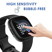 abordables Estuche para reloj inteligente-3 paquetes Caja de reloj con protector de pantalla Compatible con Fitbit Versa 4 Sense 2 Resistente a arañazos Escabroso Cubierta completa de parachoques Vidrio Templado / computadora dura Reloj