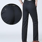 Herre Dressbukser Bukser Lomme Rett ben عادي Komfort Pustende Full lengde Bryllup Avslappet Daglig 100 % bomull Sport Stilfull Militærgrønn Svart Høy Midje Uelastisk billige Slank-Herre Dressbukser Bukser Lomme Rett ben عادي Komfort Pustende Full lengde Bryllup Avslappet Daglig 100 % bomull Sport Stilfull Militærgrønn Svart Høy Midje Uelastisk