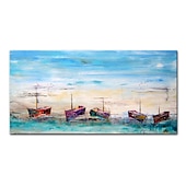abordables Peintures paysages-Mintura main bateau paysage peintures à l&#039;huile sur toile mur art décoration moderne abstrait image pour la décoration intérieure roulé sans cadre non étiré peinture