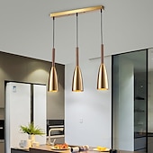 economico Luci a sospensione-lampada a sospensione a led finitura oro lampada a sospensione regolabile a 3 luci da 50 cm per sala da pranzo con isola cucina (lampadina inclusa)