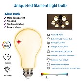 cheap Table&amp;Floor Lamp-LED Floor Lamp with Suspended Frosted Glass Lampshade and Unique Intelligent or Dual Color LED Bulb Suitable for High Pole Lamp in Bedroom Living Room and Office AC220V AC110V