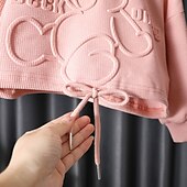 preiswerte Sets-Mädchen 3D Feste Farbe Buchstabe Set aus Kapuzenpullover und Jogginghose Kleidungsset Langarm Herbst Winter Täglich Brautkleider schlicht Baumwolle kinderkleidung 2-6 Jahre Urlaub Regular Fit